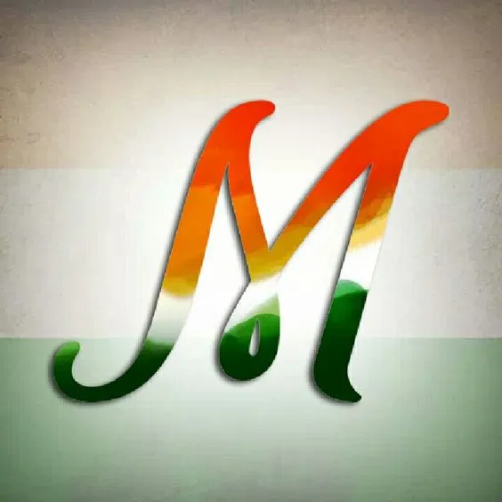 m letter indian flag images hd