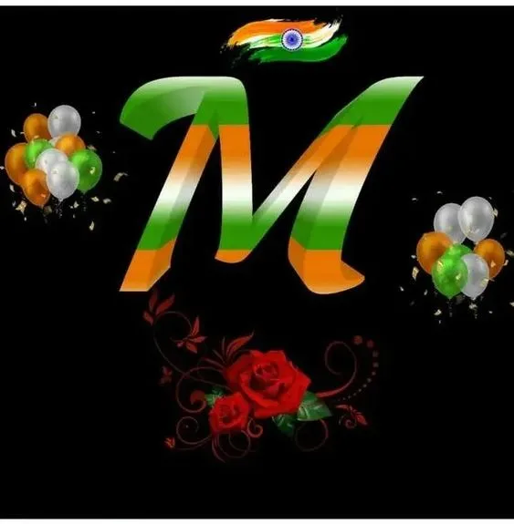 m letter indian flag images hd