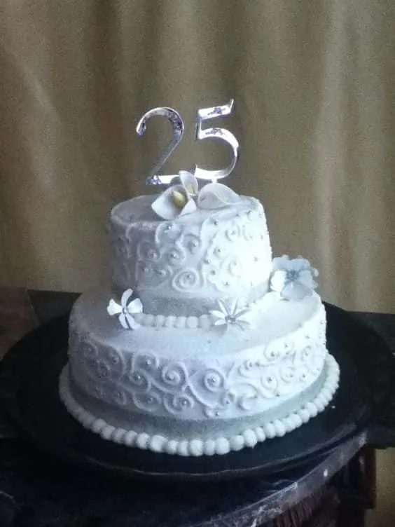 25th anniversary cake