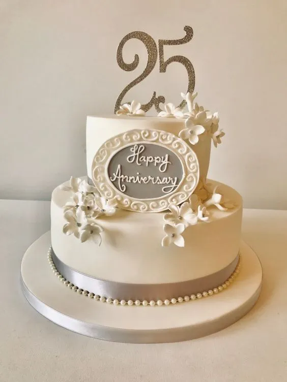 25th anniversary cake design