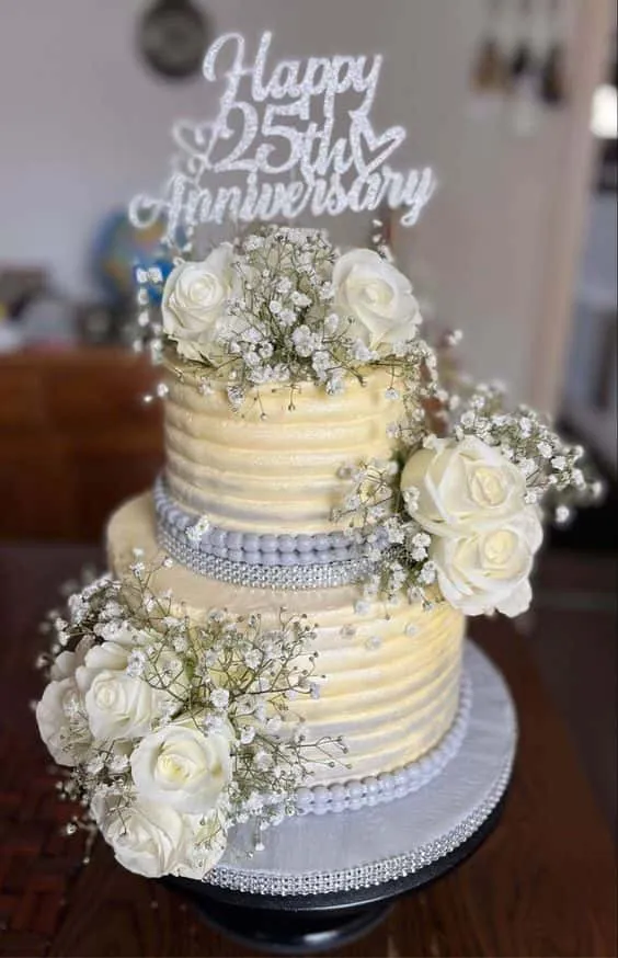 25th anniversary cake design