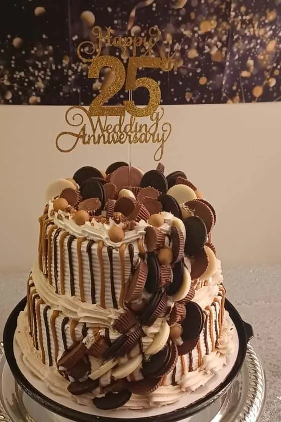 25th anniversary cake design