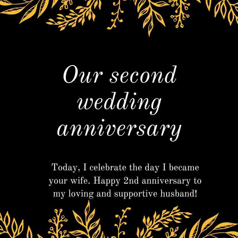 2nd wedding anniversary wishes for husband