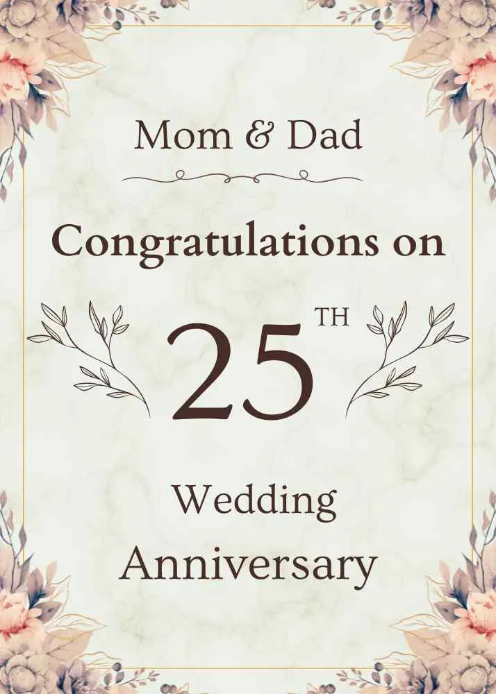 25th anniversary wishes for parents