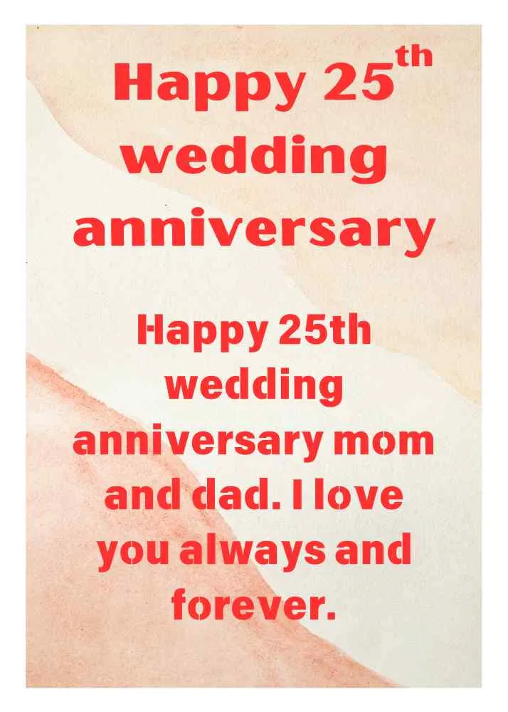 25th anniversary wishes for parents