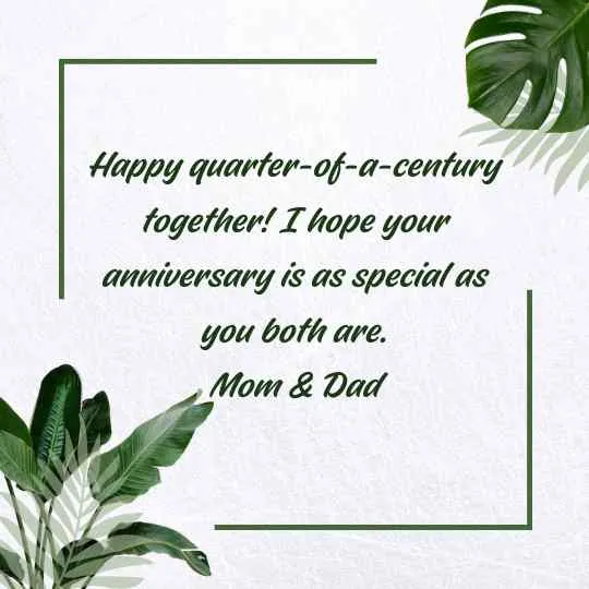 25th anniversary wishes for parents