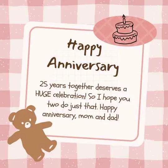 25th anniversary wishes for parents