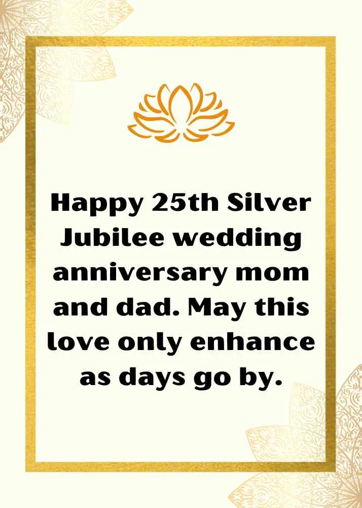 25th anniversary wishes for parents