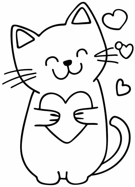 outline picture of cat