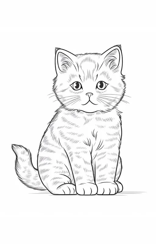 outline picture of cat