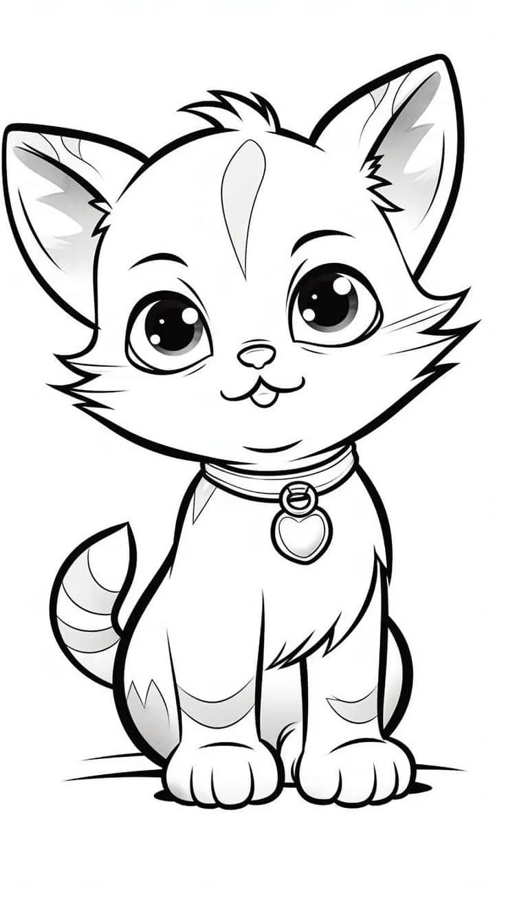 outline picture of cat