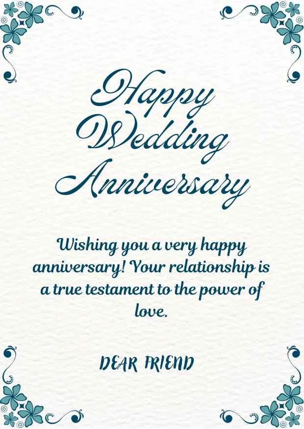 marriage anniversary wishes to friend