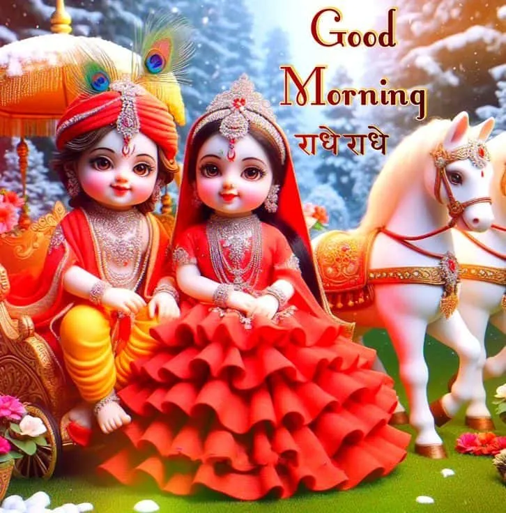 radha krishna good morning images