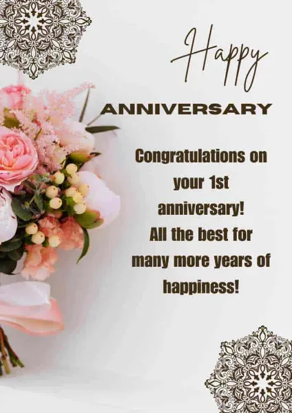 1st anniversary wishes for couple