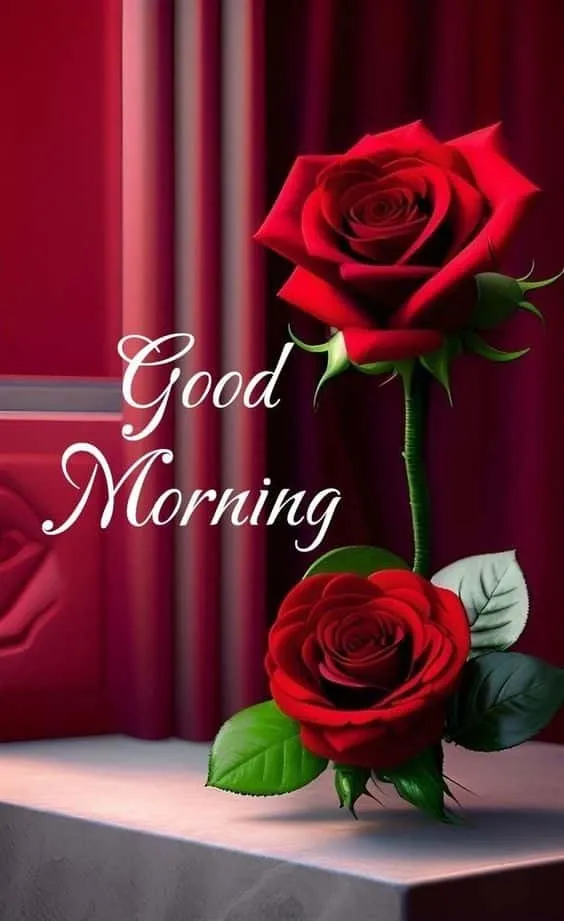 good morning images with rose flowers