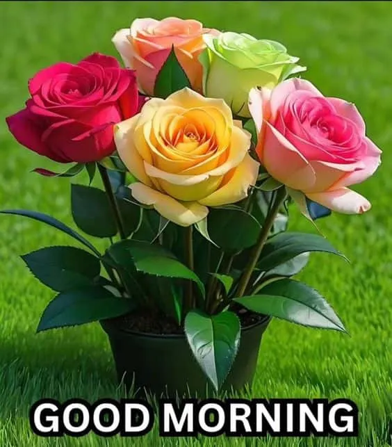 new good morning images with flowers