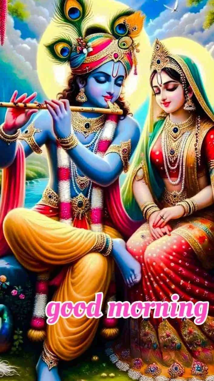 radha krishna good morning images