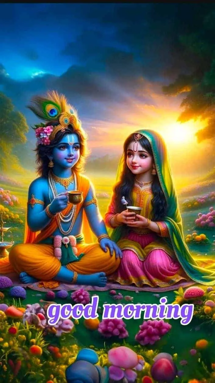 radhe krishna good morning image