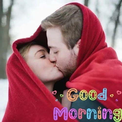 love romantic kiss good morning images