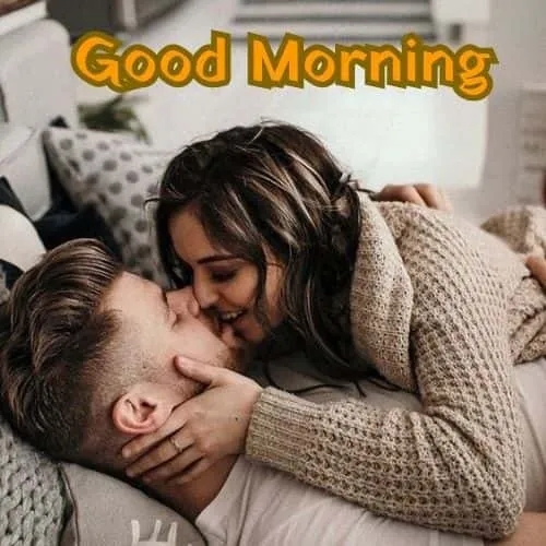 love romantic kiss good morning images