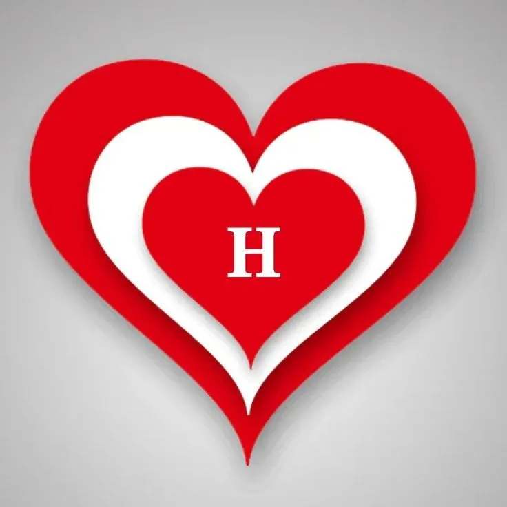 h letter images in heart