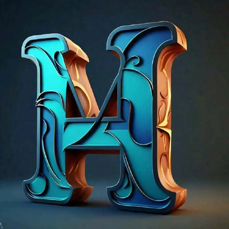 stylish h letter dp