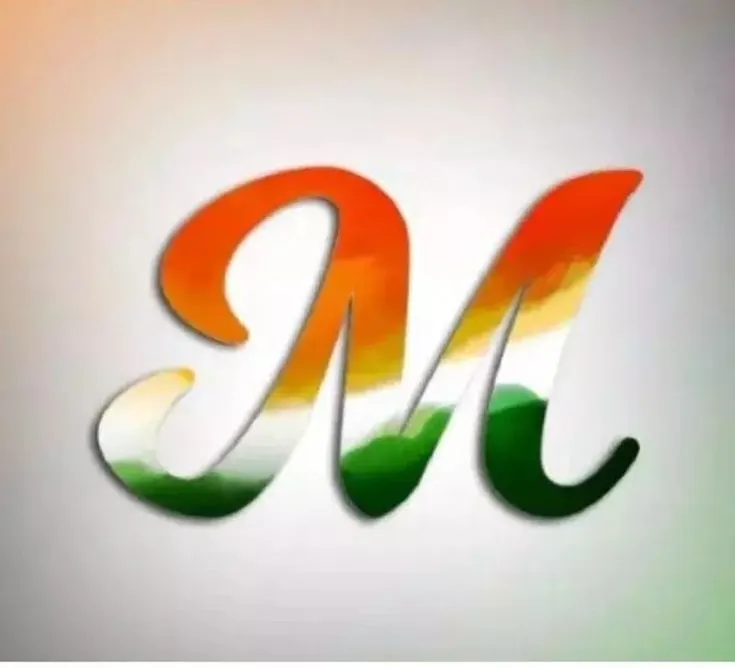 m alphabet indian flag