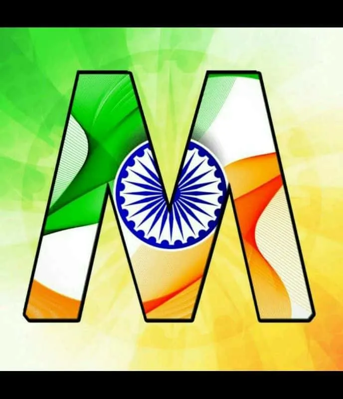 m letter indian flag images hd