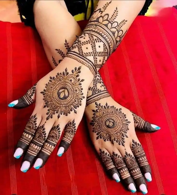 easy back hand mehndi design