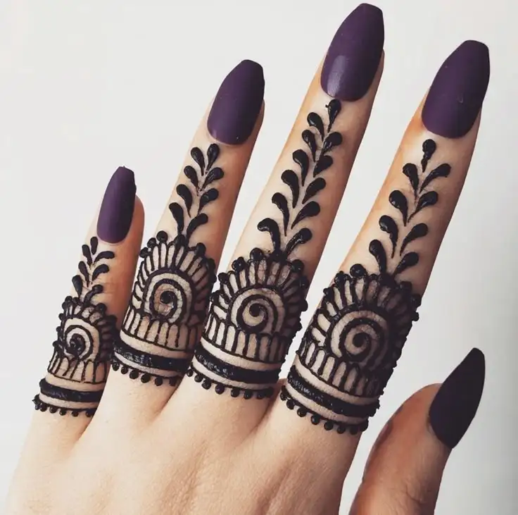 easy simple finger mehndi design