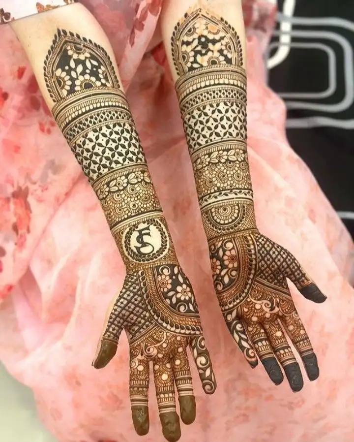 modern full hand mehndi design