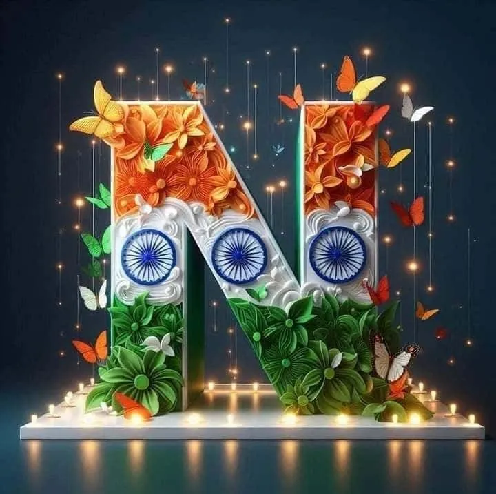 n letter indian flag images