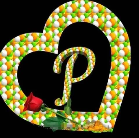 p letter images in heart