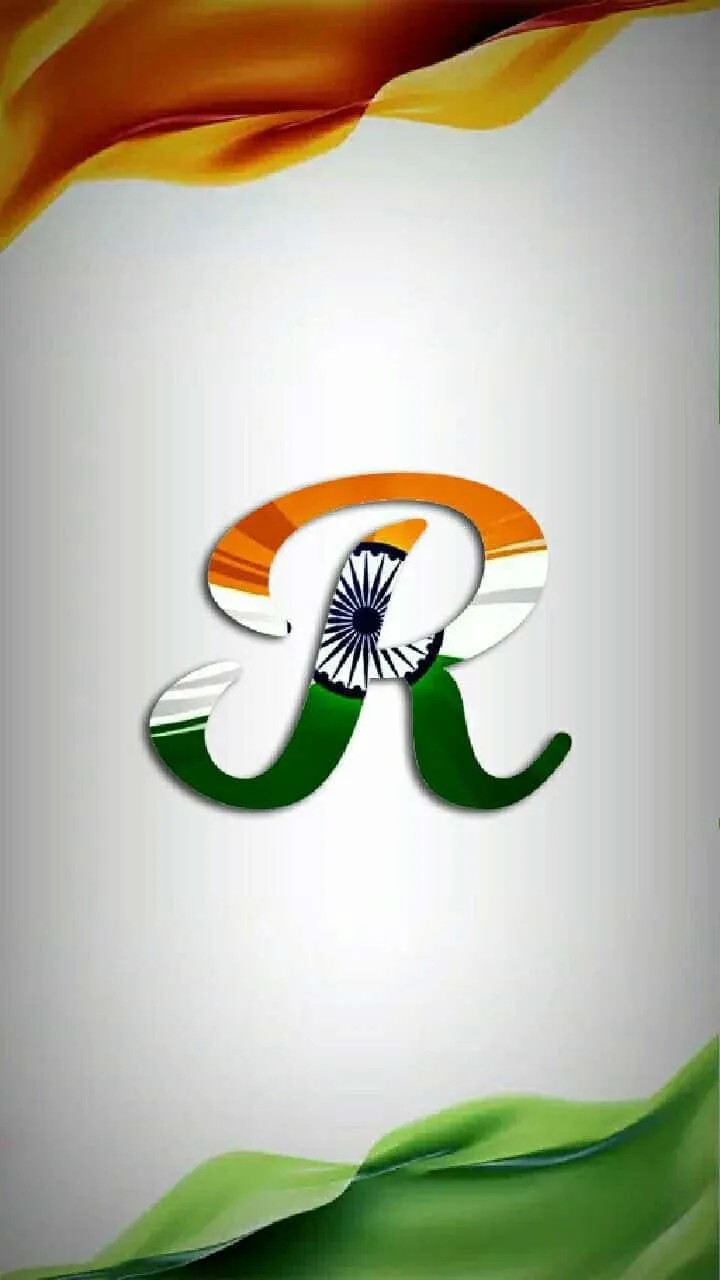 r letter in indian flag style