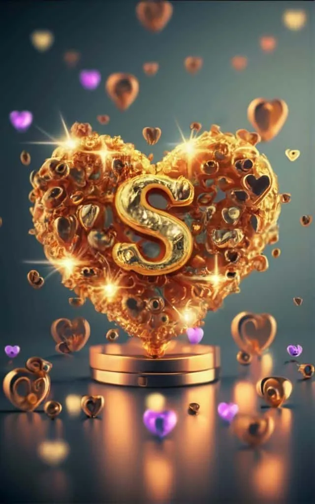 s letter images in heart