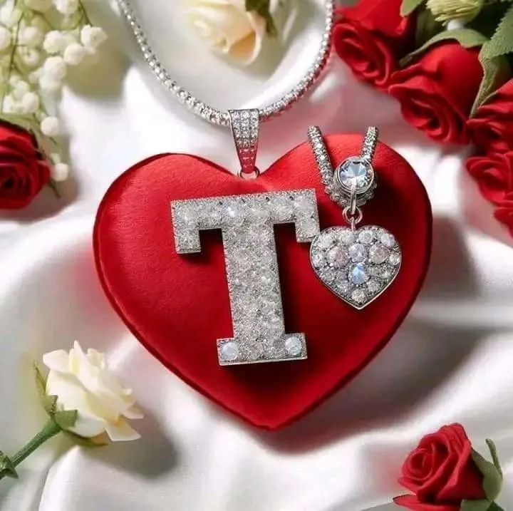 t letter images in heart