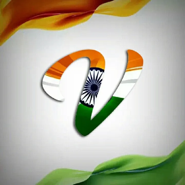 v letter tiranga image