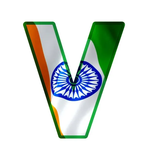 v letter tiranga image