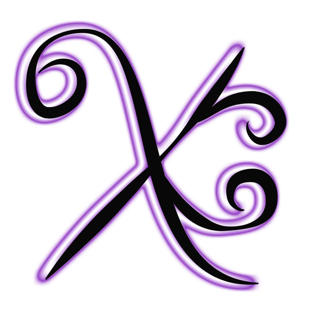x name dp in purple
