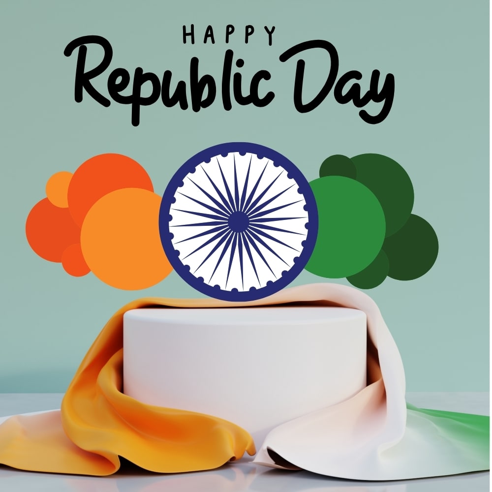 happy republic day images with light green background