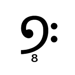 f clef ottava bassa image