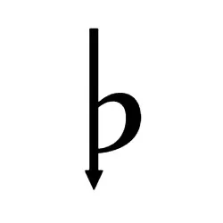 flat down music symbol image