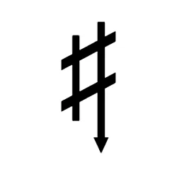 sharp down music symbol image